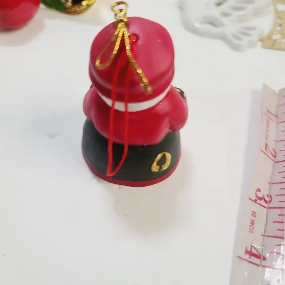 Bundle lot of 7 Vintage Christmas Tree Ornaments Mrs Clause Apple Pine Cone